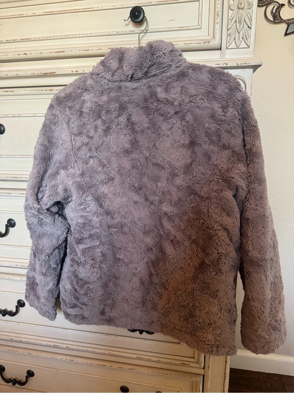 The North Face Girl’s Fuzzy Reversible Jacket - Grey and Aqua